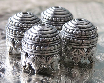 Maharaja Antique Pewter 10mm Bead Cap : 4 pc