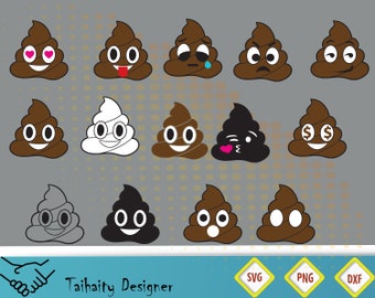 Poop emoji svg file/ Poop svg, dxf, png/ Printable/ SVG cut file/ Vector/ Digital/ Print/ Instant download