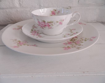 Vintage Limoges Tea Cup Trio