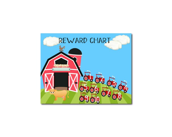 Sale Instant Download Reward Chart - Behavior Chart - Kid's Routine - Number Practice - Preschool Activty - Summer Learning - Party Game