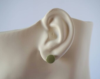Olive green stud earrings