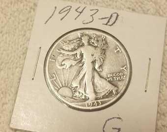 1943-D Walking Liberty 50 cent piece Half Dollar good condition