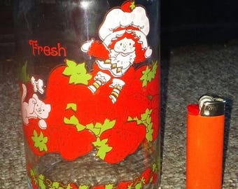 Vintage strawberry shortcake glass jar