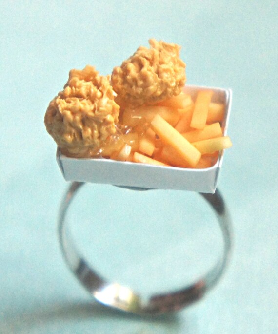 french fries and chicken nuggets ring miniature foods
