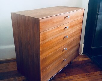 George Nelson Walnut Thin Edge Dresser Herman Miller Mid Century Eames
