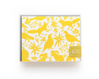 Otomi - set of 6 letterpress cards