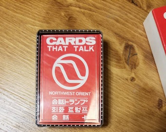 Vintage Northwest Orient Airlines Cards That Talk - Translation Dictionary Game Flashcards
