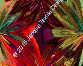 Designer Artist Created Upholstery Canvas Fabric Fiber Art Abstract Abstract Flower Home Decor