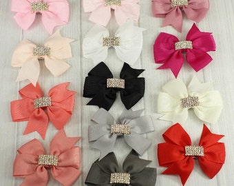 Grosgrain Bow with Rhinestones