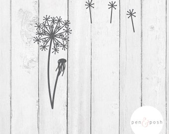 Flower SVG - Dandelion SVG - Spring SVG - Flower Clipart - Dandelion Clipart - Handdrawn Dandelion - Flower Cut File - Cricut - Spring Files
