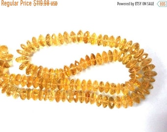50% OFF 1 Strand AAA Quality Natural Citrine Micro Faceted Rondelle - Citrine German Cut Rondelle Beads 8-9MM - 16 Inches Long Strand