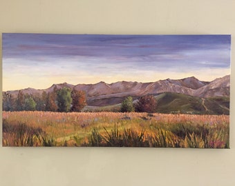 Carpinteria oil painting, landscape tree painting, California landscape oil painting, tree oil painting, Original landscape painting