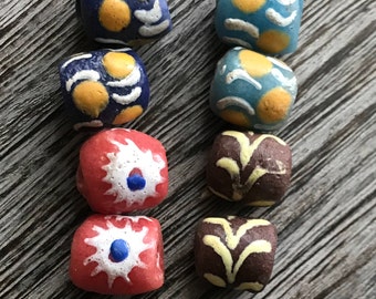 Pairs of African Krobo Bead, African Trade Bead, Ghana Bead, Glass Bead, African Glass Beads, African Beads, Beads