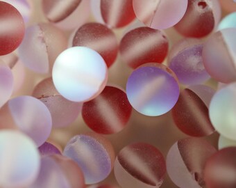 30 8 MM glass Moon beads