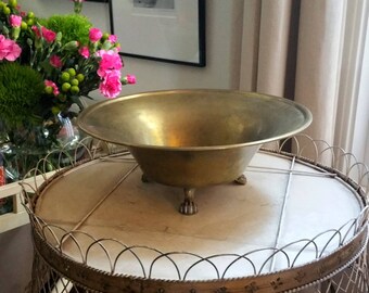 vintage brass footed bowl