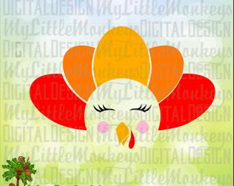 Turkey SVG, Turkey Face SVG, Thanksgiving svg, Kids svg, Thanksgiving Shirt Design, Commercial Use SVG, Clip Art, Cut File, eps, dxf, png