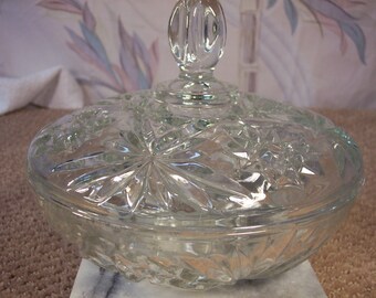 Cut Glass Decorative Covered Bowl