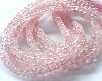 MORGANITE Gemstone. Semi Precious Gemstone Bead. Faceted Pink Morganite Rondelle - 2 Sizes: 4.5mm or 3.5mm Your Choice. (5mg1)