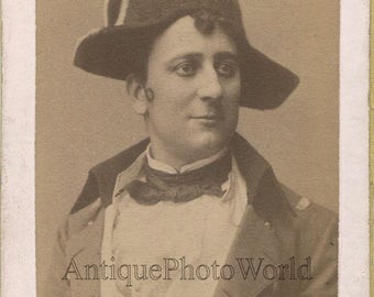 Handsome Danish actor as Napoleon antique CDV theater photo