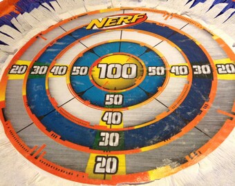 Nerf pinata target- large birthday party pinata 16 x 4 or 16 x 6 inches centerpiece.