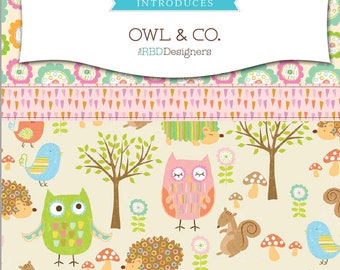 Riley Blake Owl & Co. | Precuts | Fat Quarters | Fabric Bundle | Quilting Cotton
