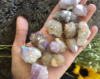 Angel aura Spirit quartz, spirit quartz, cactus quartz , fairy quartz