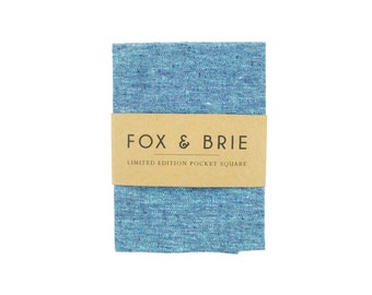 Ocean Blue Chambray Pocket Square