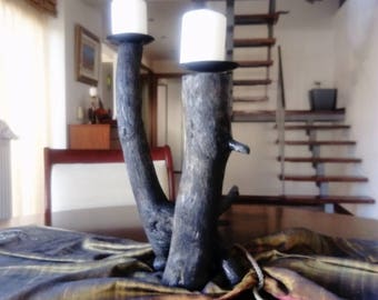 Driftwood candleholder,driftwood candelabra,driftwood sculpture,beach,coastal,minimal decor,wood candleholder,modern,cottage,rustic,lake