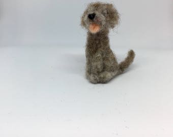 Tiny deerhound, needle felted dog Scottish Deerhound miniature soft sculpture, by Little Bea Studio