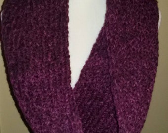 Purple Wine Chunky Honeycomb infinity Scarf