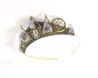 Amethyst Crystal Tiara - Queen of the Ruins Series - by Loschy Designs