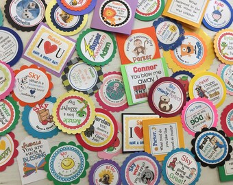 Our biggest set of LUNCHBOX LOVE NOTES EvEr!! - set of 30! Kids LoVe these poems, riddles &jokes - some PeRsonalized!! Reward tokens