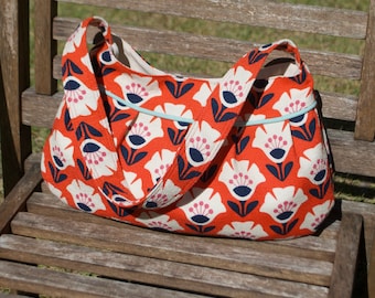 Organic Orange Garden Variety Retro Modern Buttercup Bag, Purse, Handbag