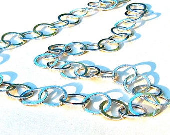 Recycled Sterling Necklace, Handmade Sterling Necklace, Hammered Silver Necklace