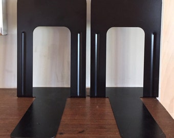 Industrial Steel BookEnds Book Stops 1-2 Matching Pairs Metal School, Library, Office, Dorm