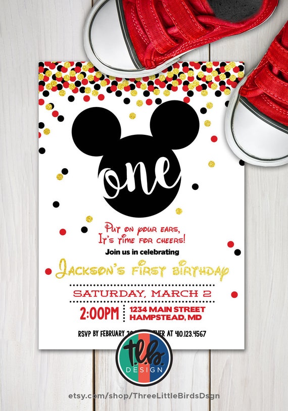 mickey mouse first birthday invite boy 1st birthday gold mickey mouse birthday invites