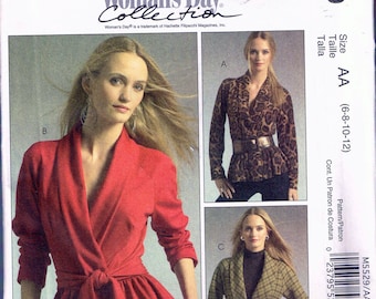 Size 6-12 Misses Jacket Sewing Pattern - Wrap Jacket Pattern - Jacket With Peplum - Cardigan Sewing Pattern - McCalls M5529