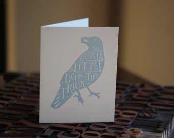 The Crow and the Pitcher Letterpress Folded Card