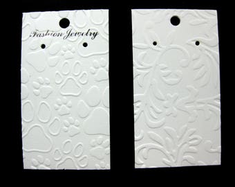 Embossed Earring Cards Set of 25 Choose Your Embossing