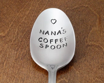 Mothers Day Gift For Grandma Gift Nanas Coffee Spoon Hand Stamped Spoon Unique Birthday Gift For Nana Gift Grandparents Day Gift Grandmother