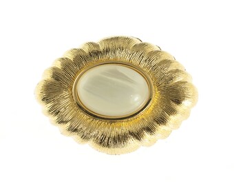 Monet Pearlescent Gold Plated Brooch