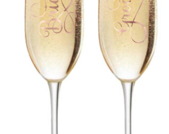 Bride & Groom Toasting Flutes