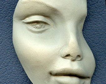 Face Profile, Faux Stone Polymer Clay Face Shard FSSH 1