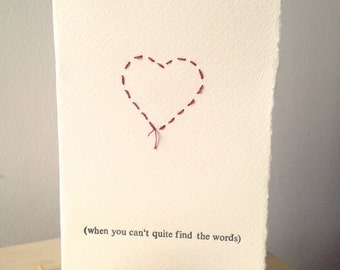 Letterpress Stitched Love Greetings Card