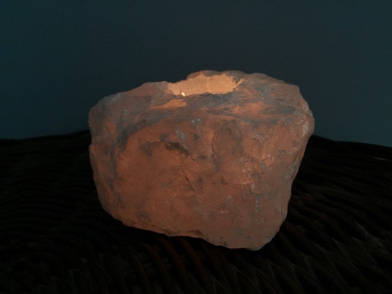 Rose Quartz Candle Holder, Raw Rose Quartz, Pink Crystal Tea Light, Quartz Crystal Candle Holder, Wedding Gift, 2 FREE Beeswax Candles*