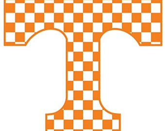 UT Tennessee Volunteers CheckerBoard Power T Premium Large Vinyl Decal, Cornhole Licensed NCAA