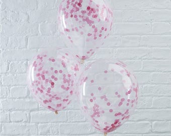 Pink Confetti Filled Balloons - Pick & Mix