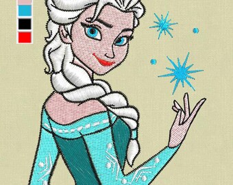 Elsa Frozen embroidery design 4x4 pes jef hus