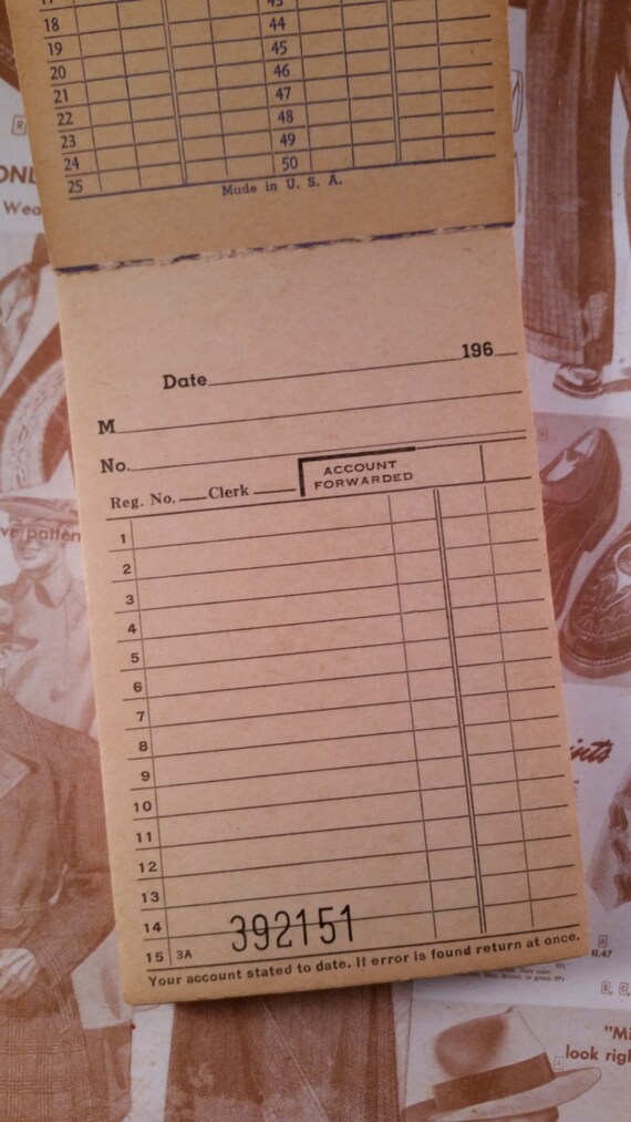 vintage 1960s sales receipt tickets dozen unused forms
