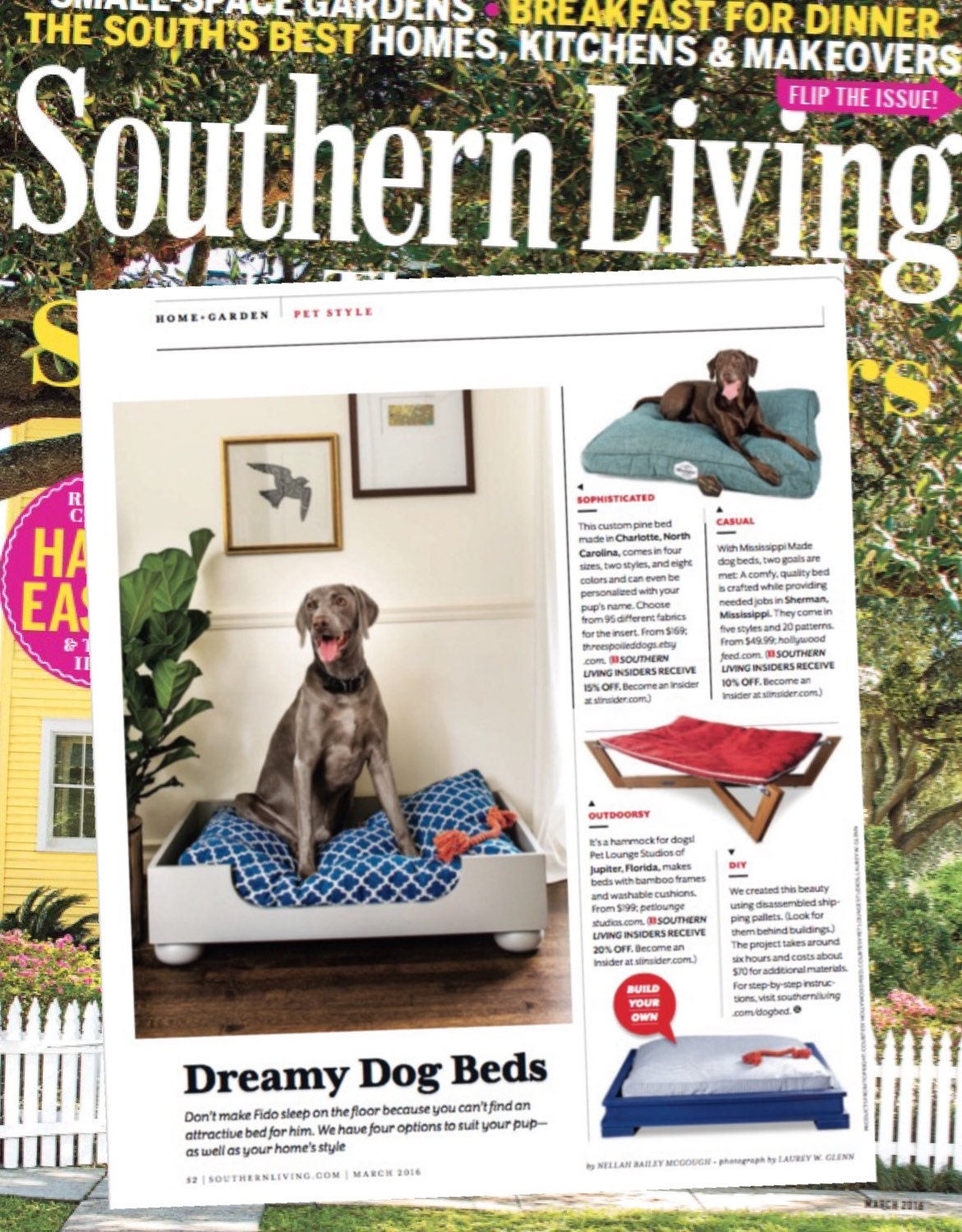 Wooden Dog Bed As seen in Southern Living Magazine Designer